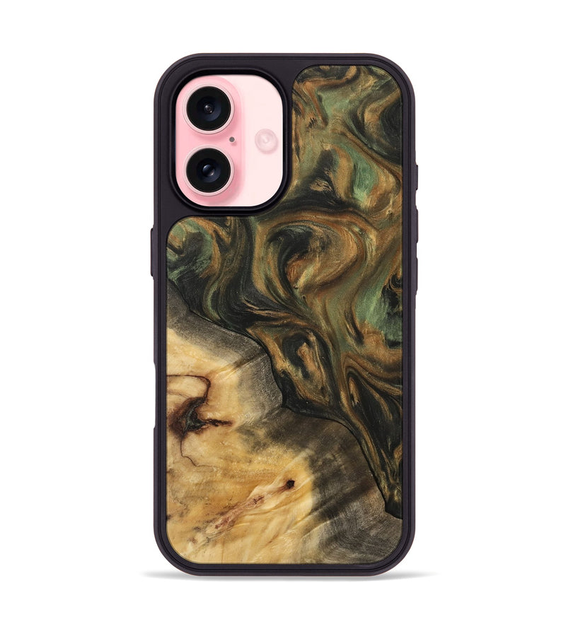 iPhone 16 Wood Phone Case - Clint (Green, 732417)