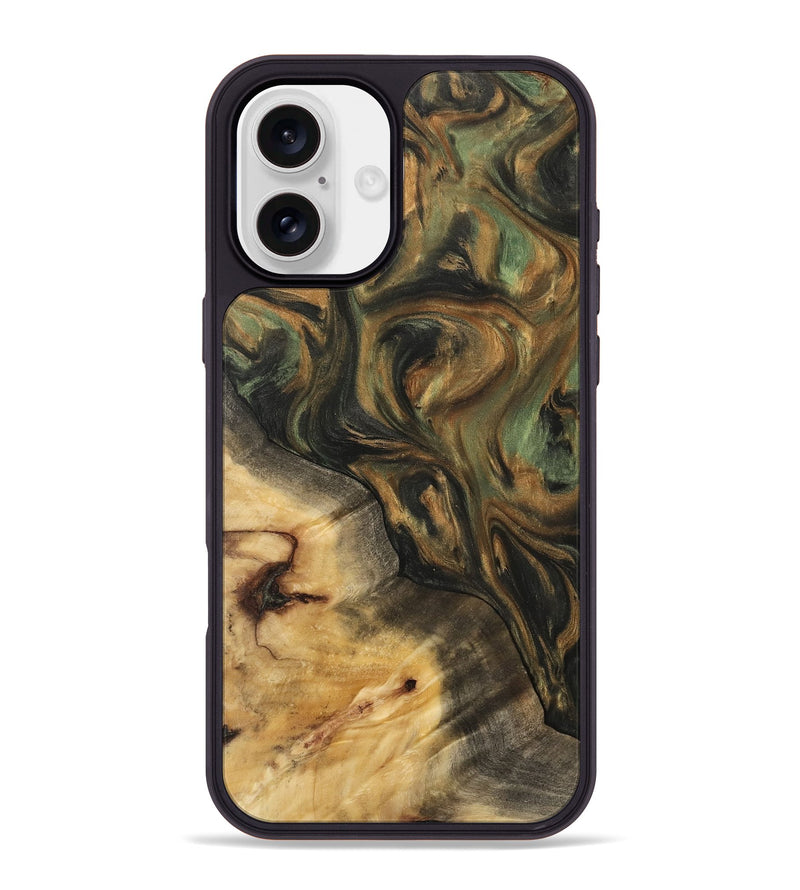 iPhone 16 Plus Wood Phone Case - Clint (Green, 732417)