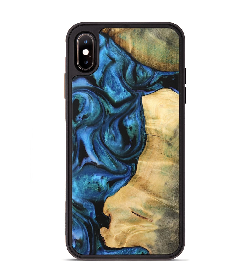 iPhone Xs Max Wood Phone Case - Maroun (Blue, 732424)