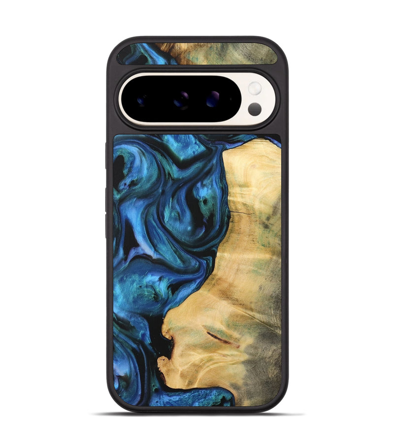 Pixel 9 Pro Wood Phone Case - Maroun (Blue, 732424)