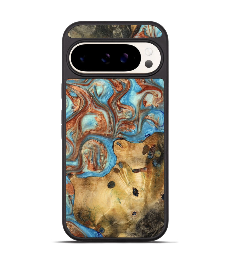 Pixel 9 Pro Wood Phone Case - Viktor (Teal & Gold, 732439)