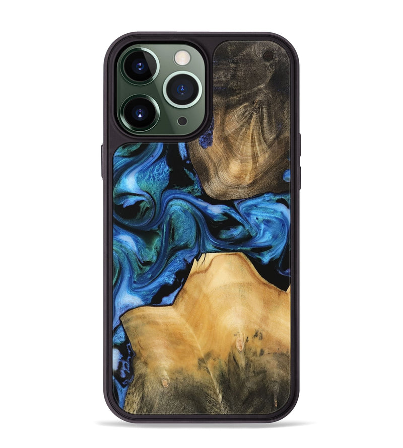 iPhone 13 Pro Max Wood Phone Case - Austine (Blue, 732447)