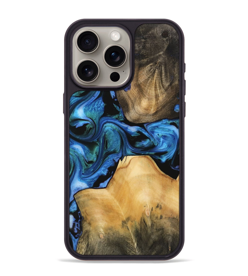 iPhone 15 Pro Max Wood Phone Case - Austine (Blue, 732447)