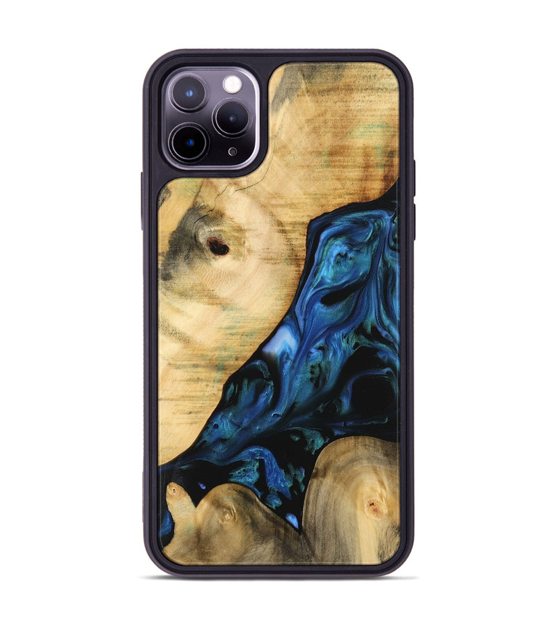 iPhone 11 Pro Max Wood Phone Case - Missagh (Blue, 732462)