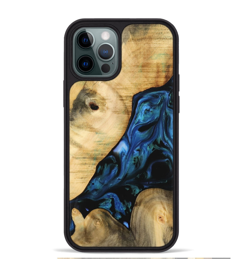 iPhone 12 Pro Max Wood Phone Case - Missagh (Blue, 732462)