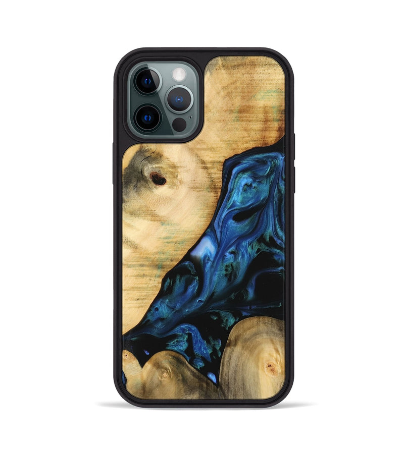 iPhone 12 Pro Wood Phone Case - Missagh (Blue, 732462)