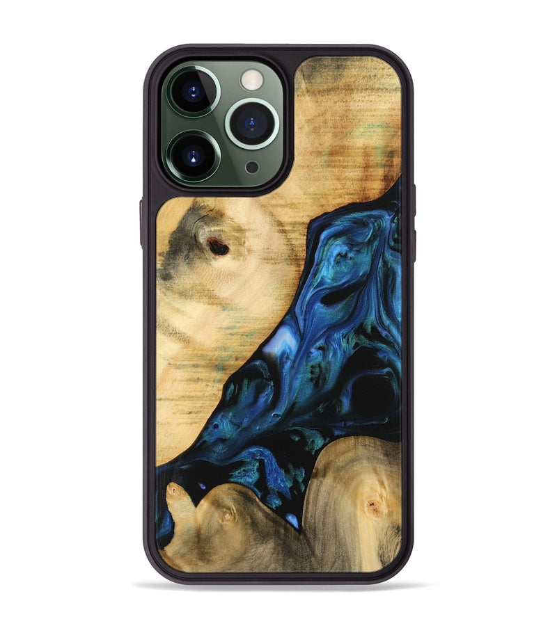 iPhone 13 Pro Max Wood Phone Case - Missagh (Blue, 732462)