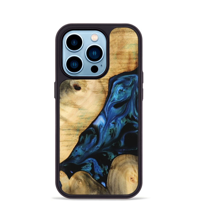 iPhone 14 Pro Wood Phone Case - Missagh (Blue, 732462)