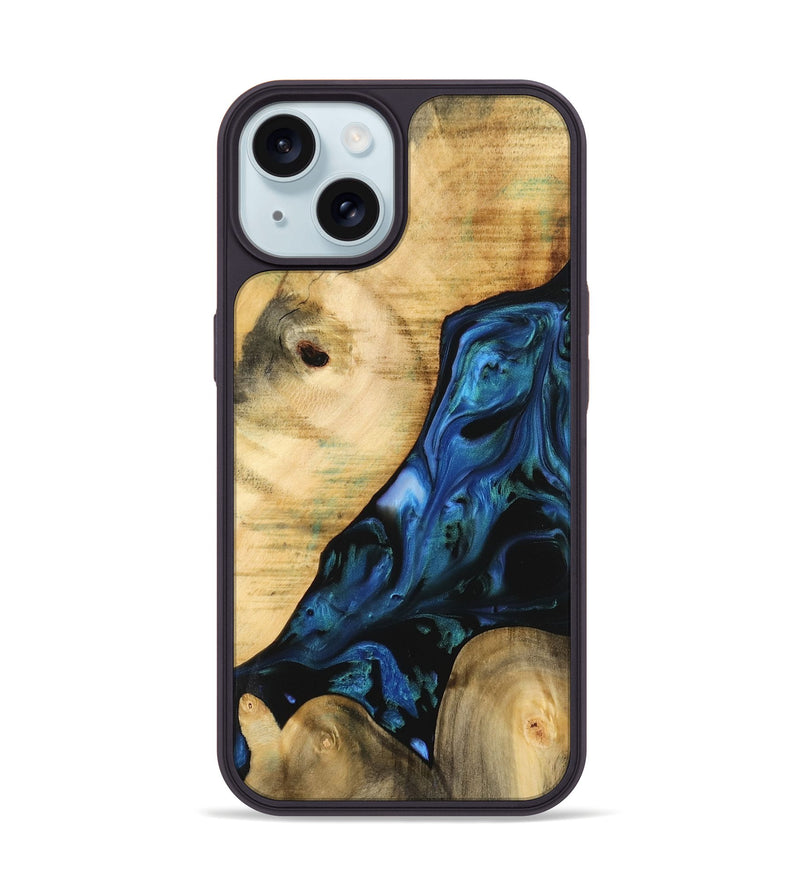 iPhone 15 Wood Phone Case - Missagh (Blue, 732462)