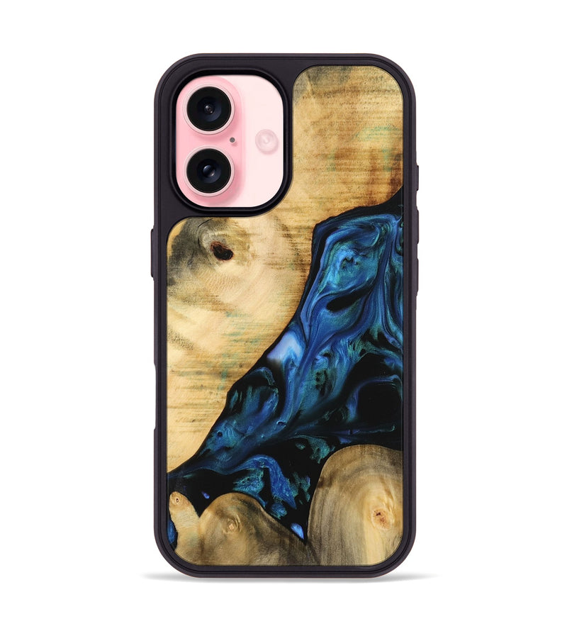 iPhone 16 Wood Phone Case - Missagh (Blue, 732462)