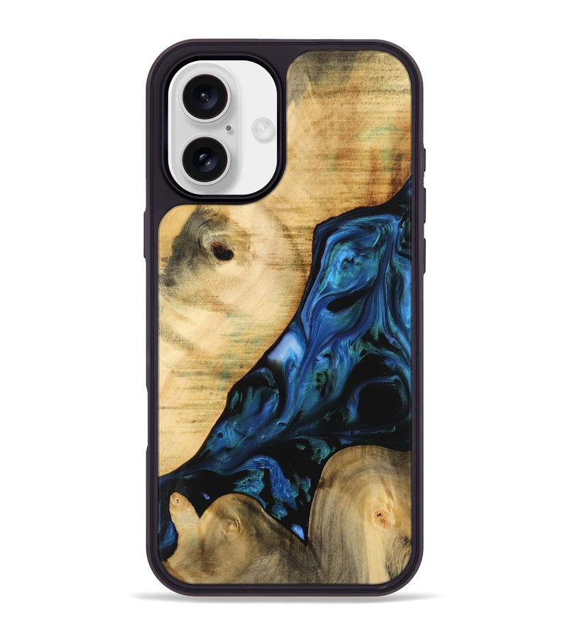 iPhone 16 Plus Wood Phone Case - Missagh (Blue, 732462)