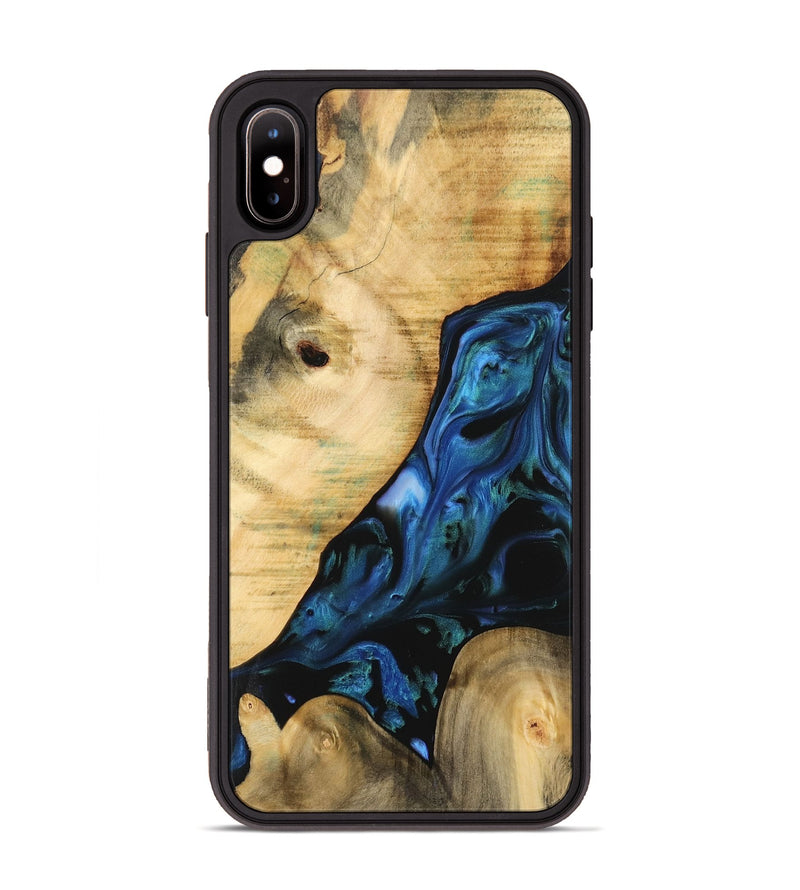 iPhone Xs Max Wood Phone Case - Missagh (Blue, 732462)