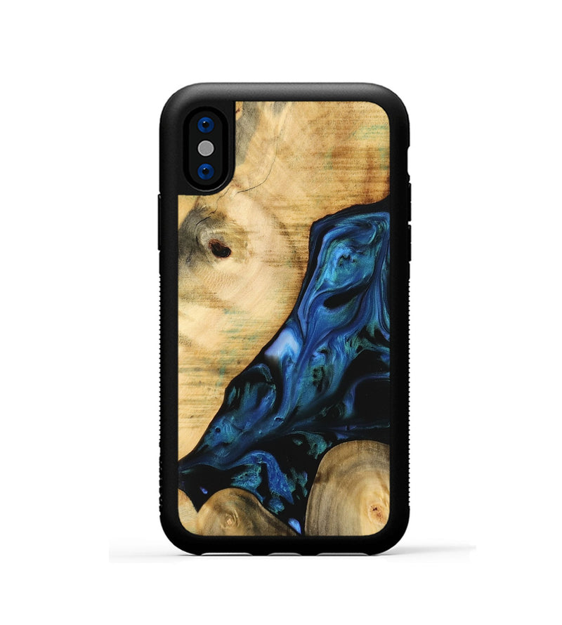 iPhone Xs Wood Phone Case - Missagh (Blue, 732462)