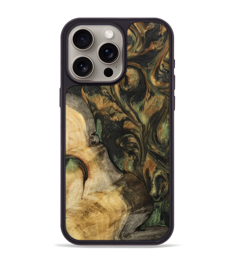 iPhone 15 Pro Max Wood Phone Case - Edric (Green, 732465)