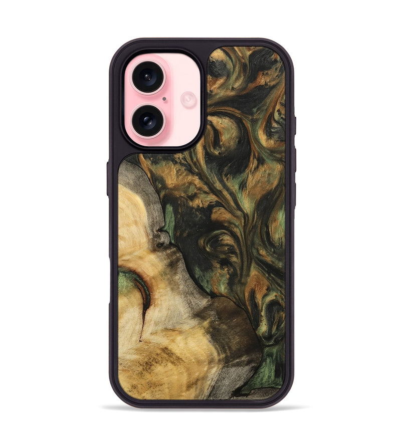 iPhone 16 Wood Phone Case - Edric (Green, 732465)