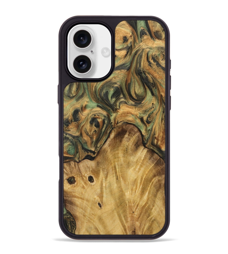 iPhone 16 Plus Wood Phone Case - Amandy (Green, 732467)