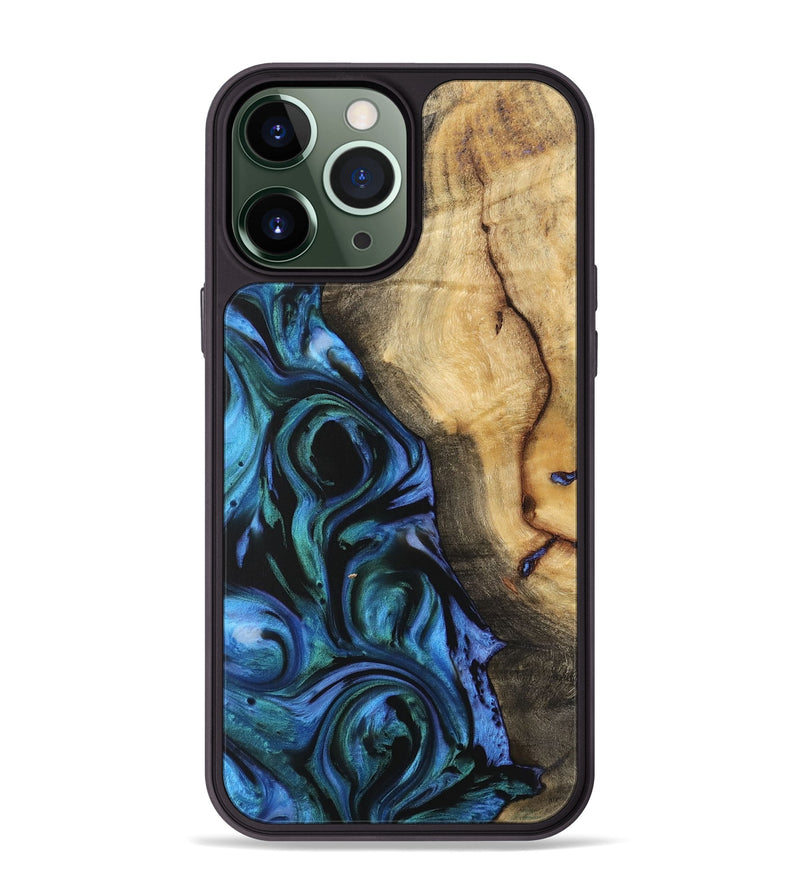 iPhone 13 Pro Max Wood Phone Case - Tiera (Blue, 732477)