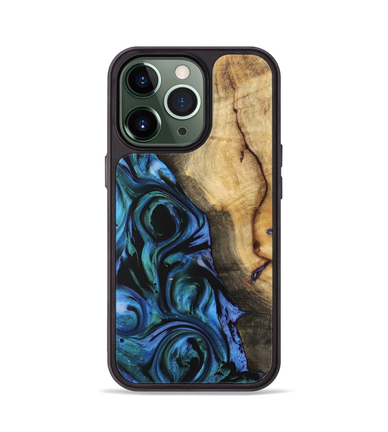 iPhone 13 Pro Wood Phone Case - Tiera (Blue, 732477)