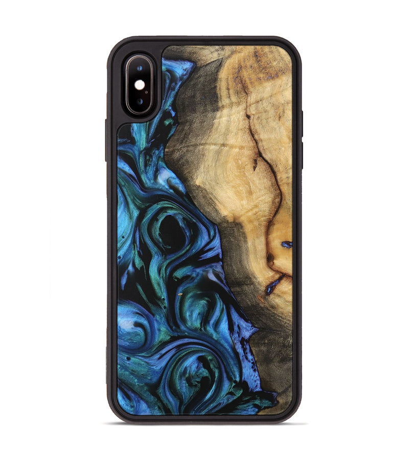 iPhone Xs Max Wood Phone Case - Tiera (Blue, 732477)