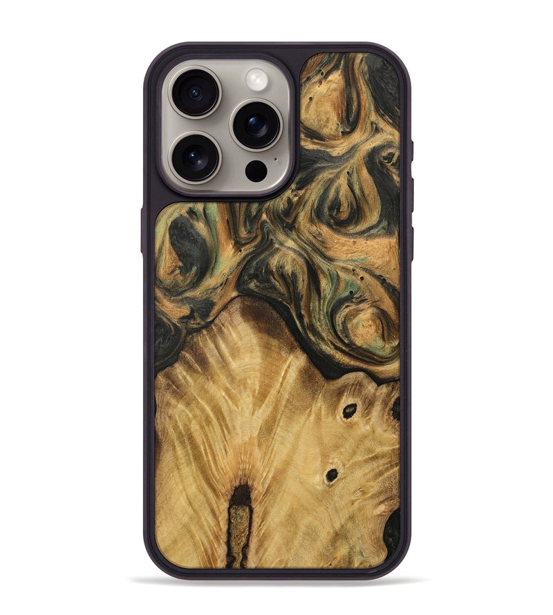 iPhone 15 Pro Max Wood Phone Case - Zheng (Green, 732513)