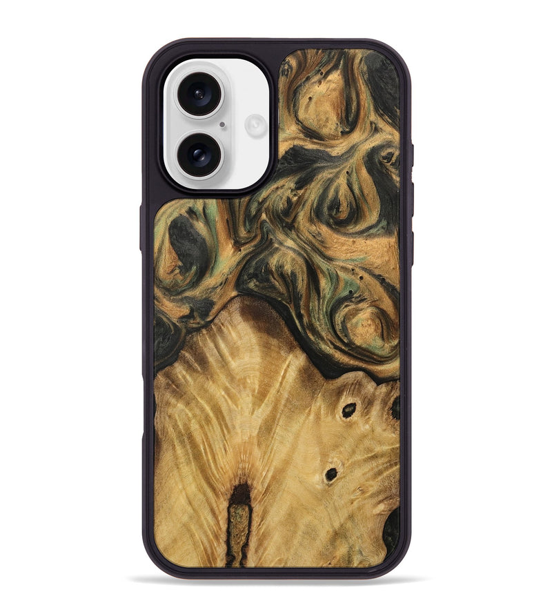 iPhone 16 Plus Wood Phone Case - Zheng (Green, 732513)