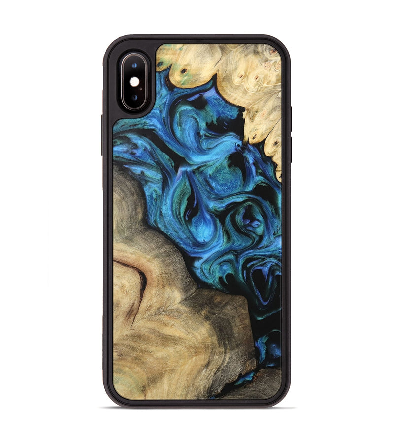 iPhone Xs Max Wood Phone Case - Shafiq (Blue, 732515)