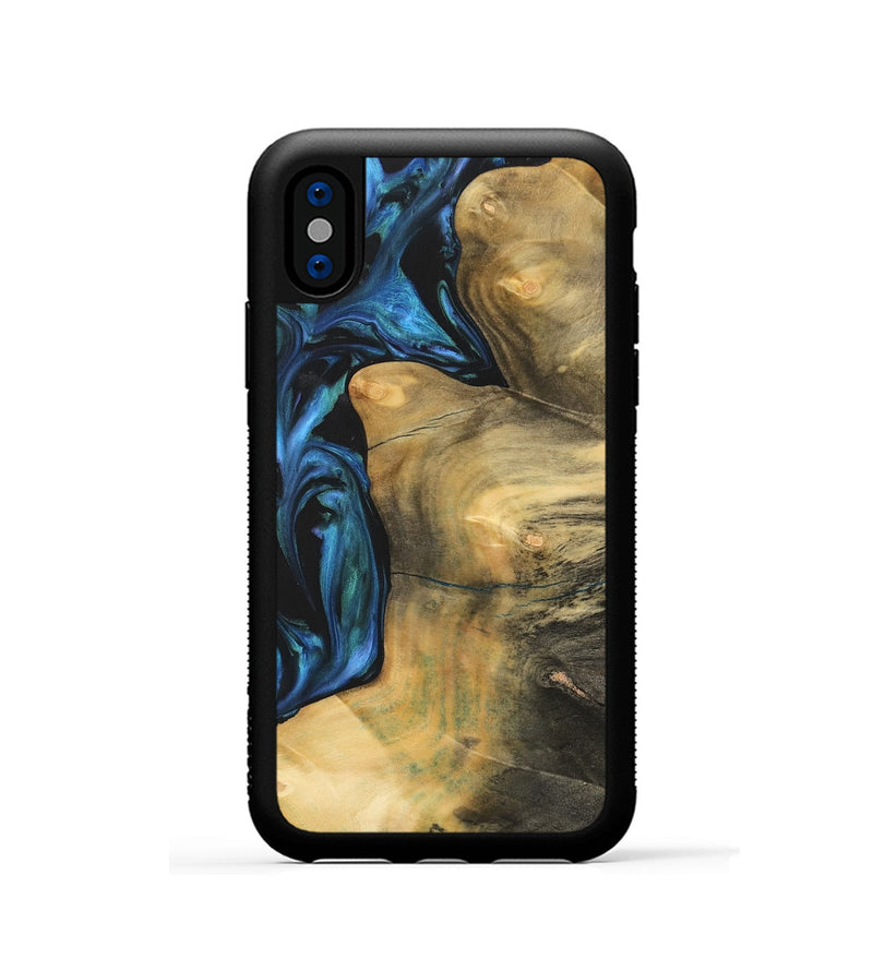 iPhone Xs Wood Phone Case - Oris (Blue, 732516)