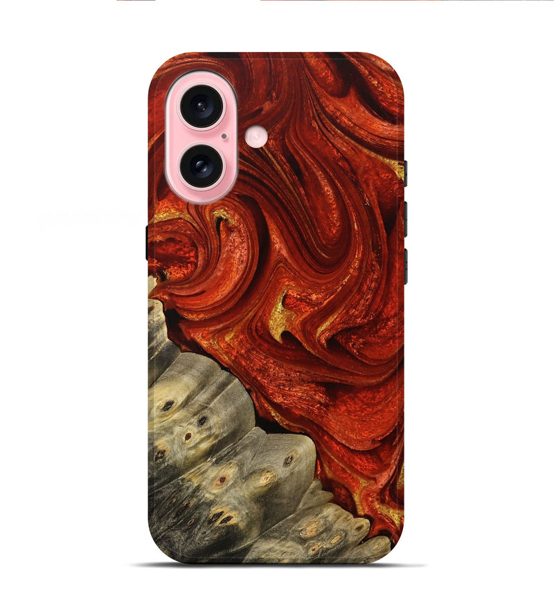 iPhone 16 Wood Live Edge Phone Case - Evvie (Red, 732526)