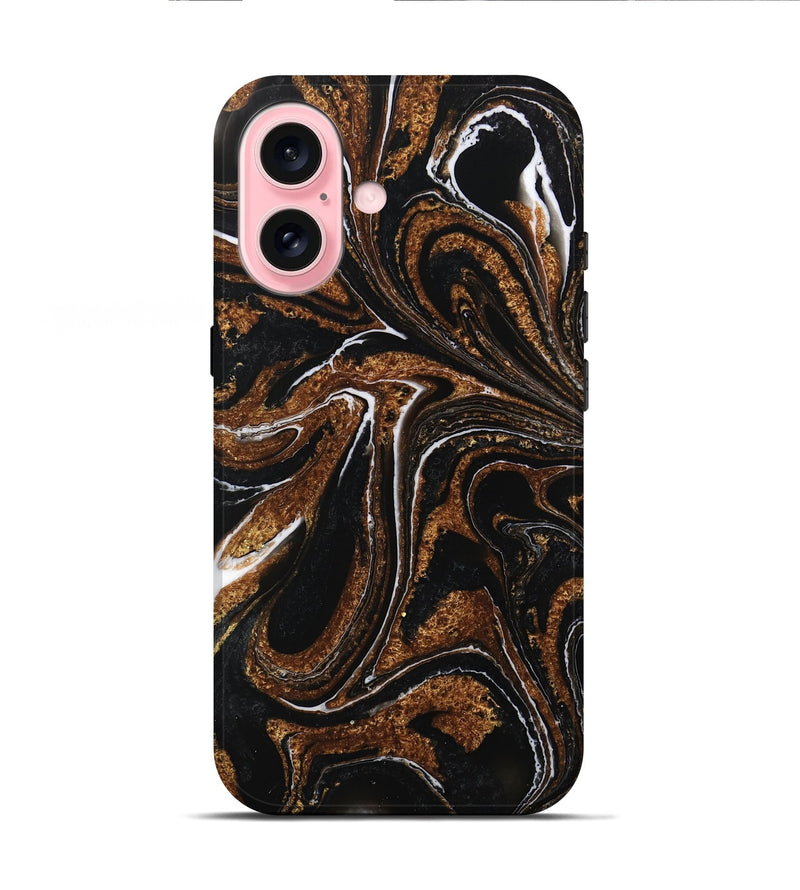 iPhone 16 ResinArt Live Edge Phone Case - Phillis (Black & White, 732527)