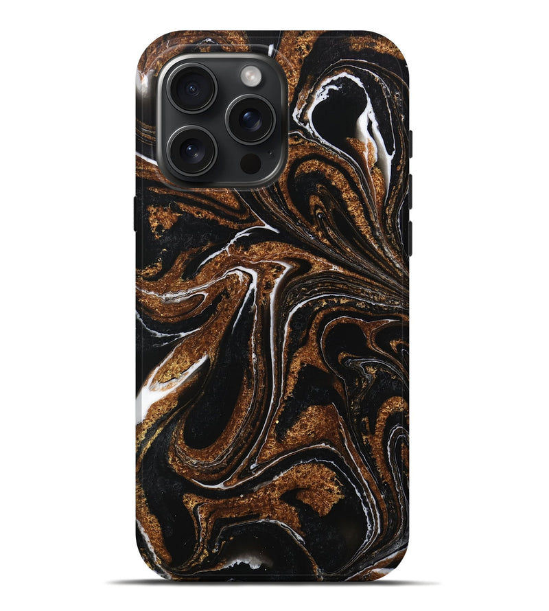 iPhone 16 Pro Max ResinArt Live Edge Phone Case - Phillis (Black & White, 732527)