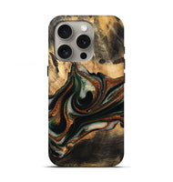 iPhone 16 Pro Wood Live Edge Phone Case - Zdenka (Green, 732528)