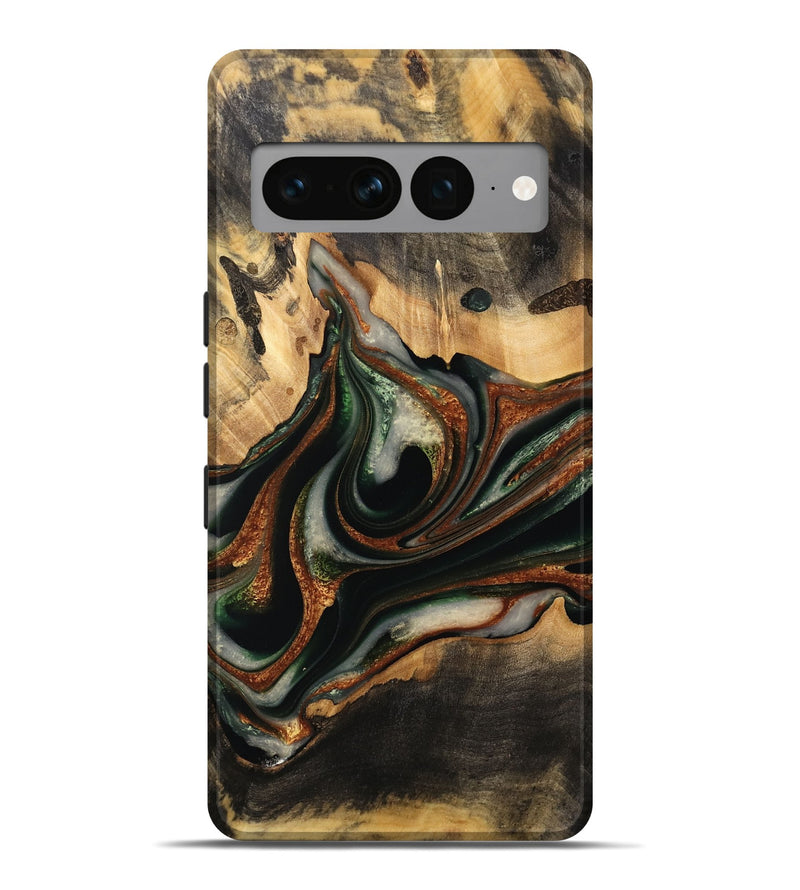 Pixel 7 Pro Wood Live Edge Phone Case - Zdenka (Green, 732528)