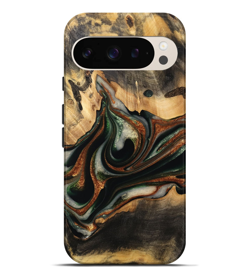 Pixel 9 Pro XL Wood Live Edge Phone Case - Zdenka (Green, 732528)