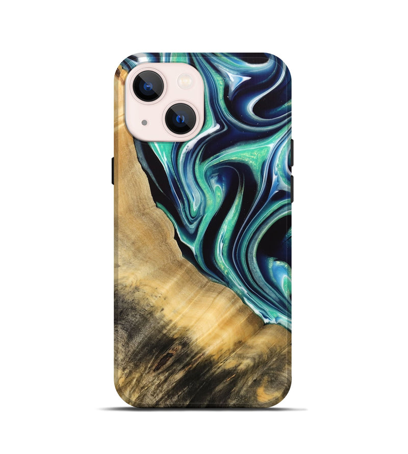 iPhone 13 mini ResinArt Live Edge Phone Case - Lanette (Green, 732529)