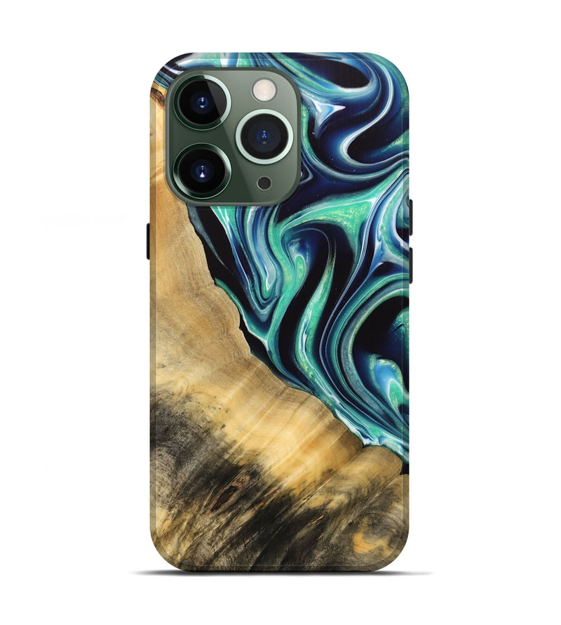 iPhone 13 Pro ResinArt Live Edge Phone Case - Lanette (Green, 732529)