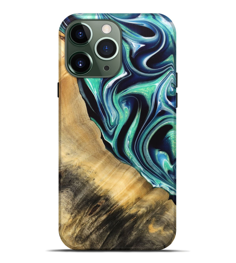 iPhone 13 Pro Max ResinArt Live Edge Phone Case - Lanette (Green, 732529)