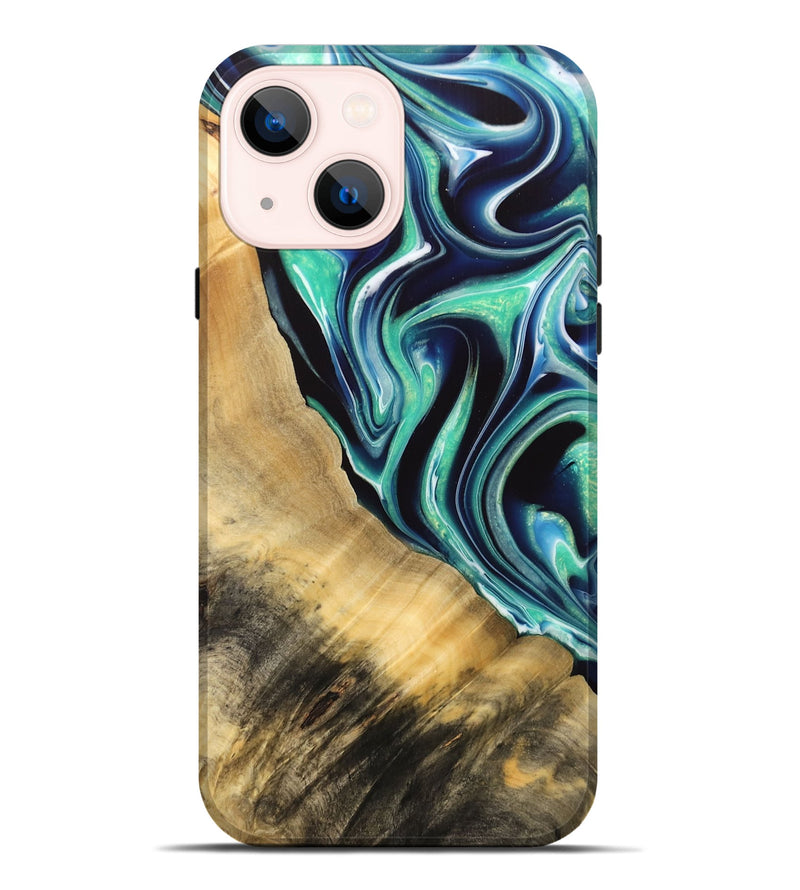 iPhone 14 Plus ResinArt Live Edge Phone Case - Lanette (Green, 732529)