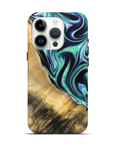 iPhone 15 Pro ResinArt Live Edge Phone Case - Lanette (Green, 732529)