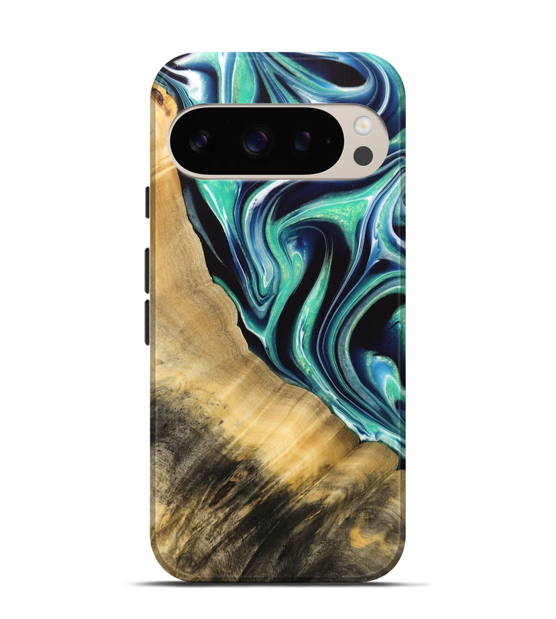 Pixel 9 ResinArt Live Edge Phone Case - Lanette (Green, 732529)