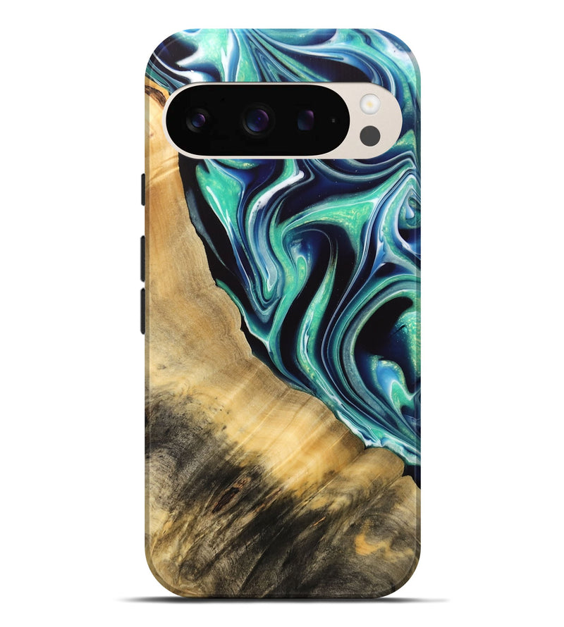 Pixel 9 Pro XL ResinArt Live Edge Phone Case - Lanette (Green, 732529)