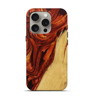 iPhone 16 Pro Wood Live Edge Phone Case - Tyson (Red, 732530)