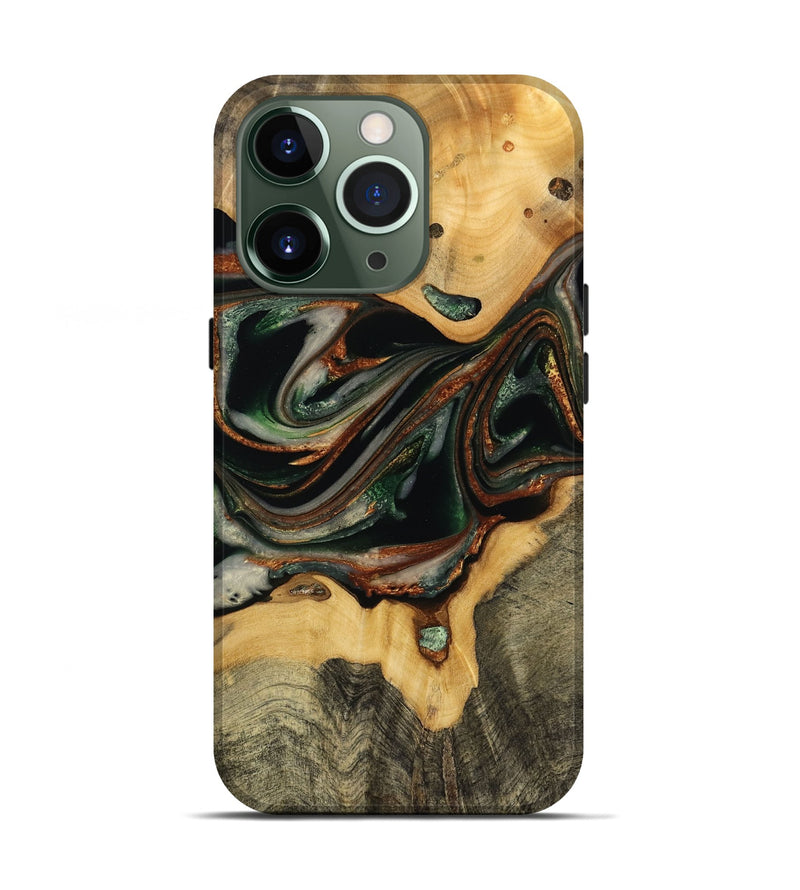 iPhone 13 Pro Wood Live Edge Phone Case - Wade (Green, 732531)