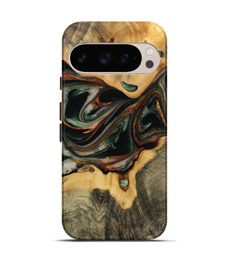 Pixel 9 Wood Live Edge Phone Case - Wade (Green, 732531)