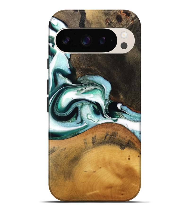 Pixel 9 Pro XL Wood Live Edge Phone Case - Jessi (Green, 732532)