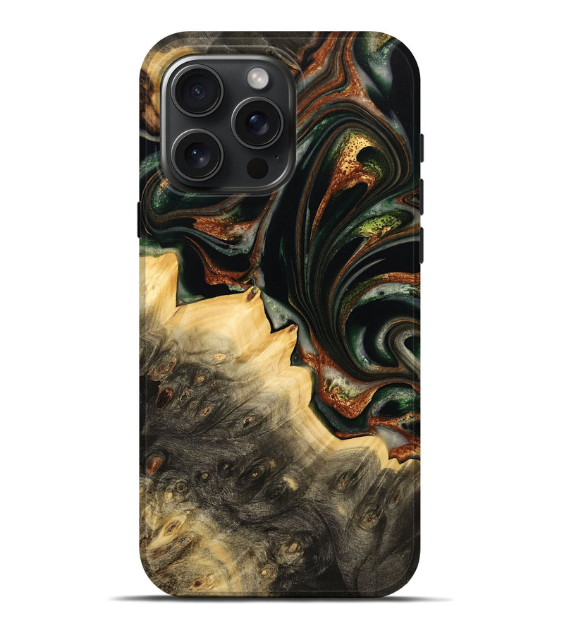 iPhone 16 Pro Max Wood Live Edge Phone Case - Virge (Green, 732536)