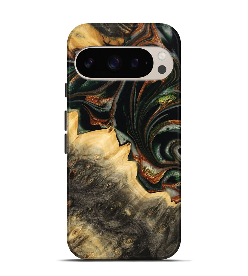 Pixel 9 Wood Live Edge Phone Case - Virge (Green, 732536)