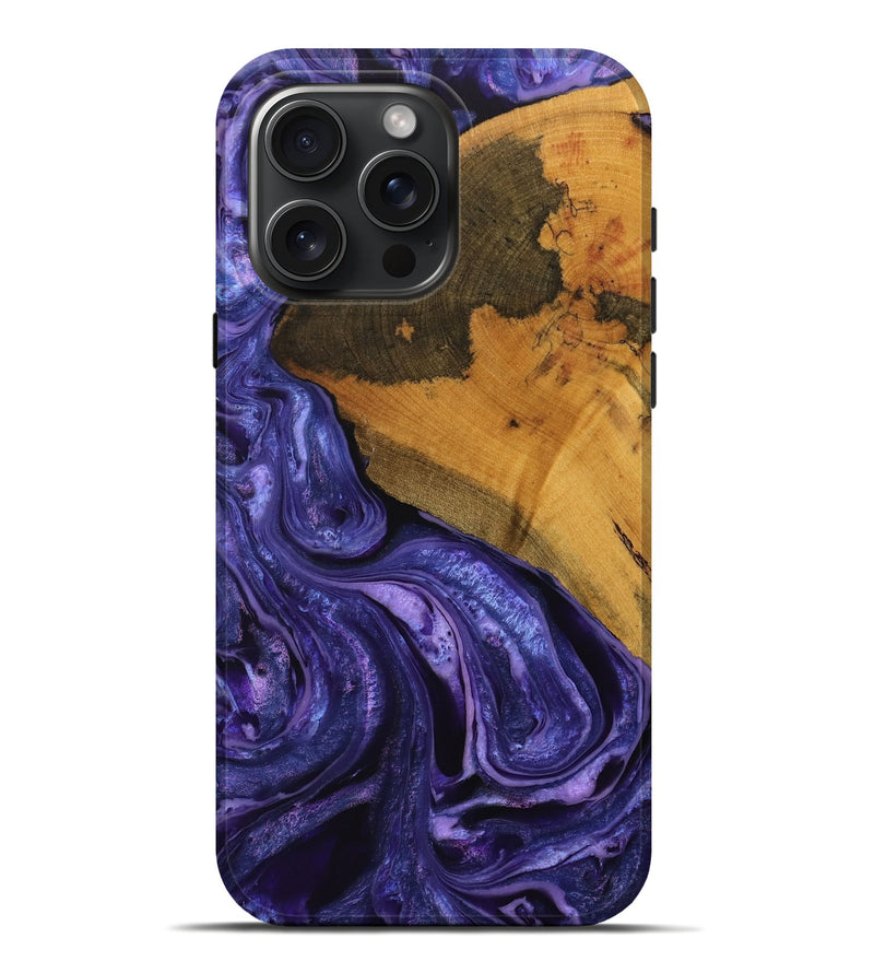 iPhone 16 Pro Max Wood Live Edge Phone Case - Sultan (Purple, 732539)