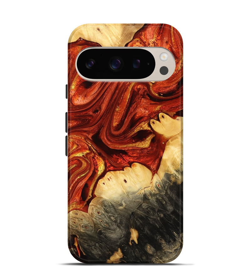 Pixel 9 Wood Live Edge Phone Case - Cherye (Red, 732542)