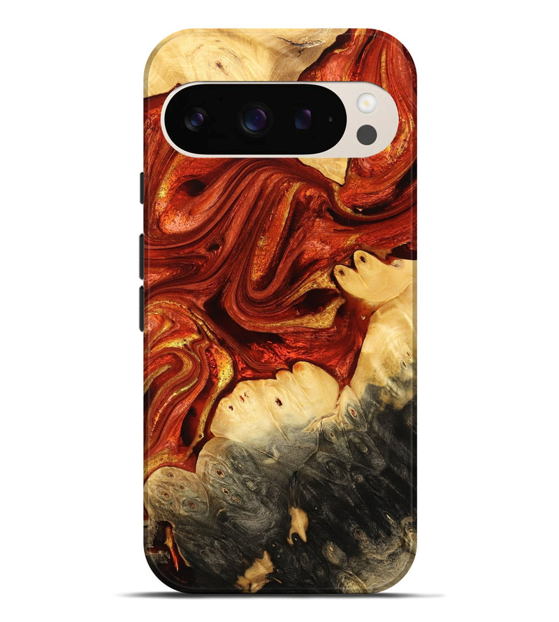 Pixel 9 Pro XL Wood Live Edge Phone Case - Cherye (Red, 732542)