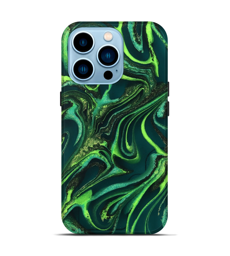 iPhone 14 Pro ResinArt Live Edge Phone Case - Iver (Green, 732543)